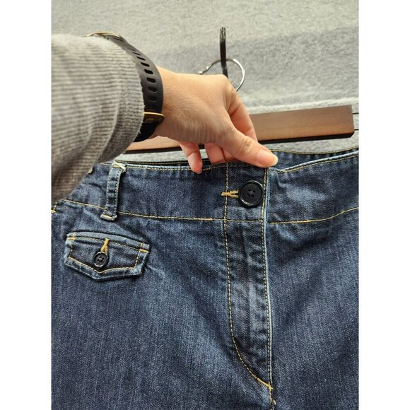 Talbots Womens Signature Flare Jeans Size 16 Dark Wash Denim Cotton Blend Stretc - Picture 2 of 6